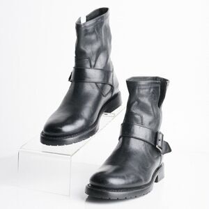 Frye Womens Natalie Engineer Black Leather Bootie Mid-Calf Boots US 6.5 EU 37